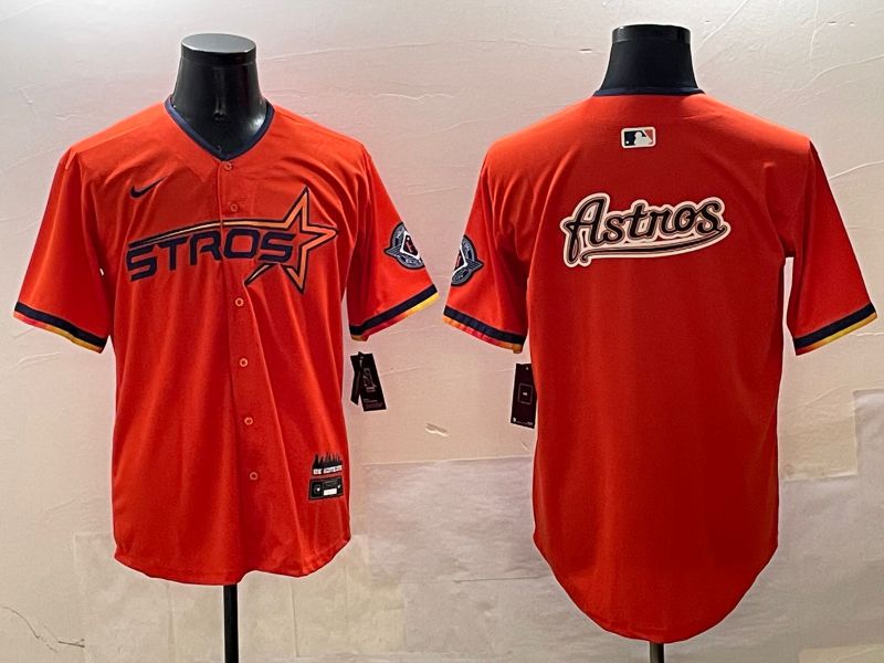 Men Houston Astros Blank Orange Three generations Joint Name 2025 Nike MLB Jersey style 8